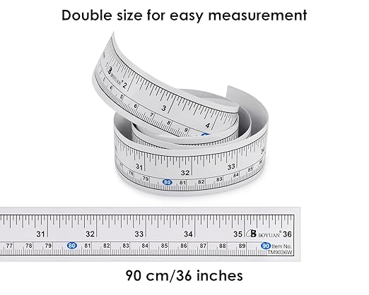 DS. DISTINCTIVE STYLE Fish Ruler Sticker 36-Inch Waterproof Adhesive Ruler Tape Dual Scale Fish Measuring Tape for Boat, Kayak and Table