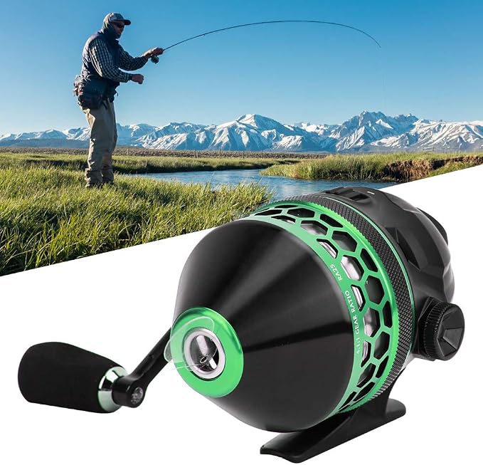 Alomejor spincast Reel,4.1:1 Speed Ratio for Retrieval,Closed face Fishing Reel,ABS and Metal Construction for Durability and Lightweight,for Beginners and Casual Anglers in Freshwater Lakes