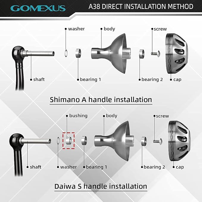 GOMEXUS Power Knob Compatible for Shimano Daiwa Spinning Reel Fishing Reel Handle Knob
