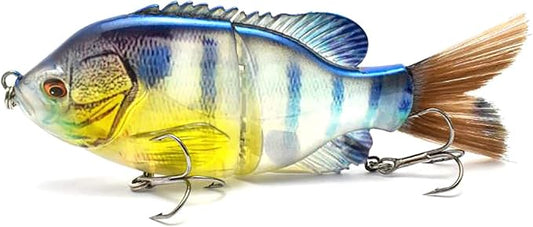 5.9in Multi Jointed Swimbait Fishing Lures Bait,2 Segment Big Giant Sinking Fishing Bass Lures,Crankbaits Swimbaits with Treble Hook