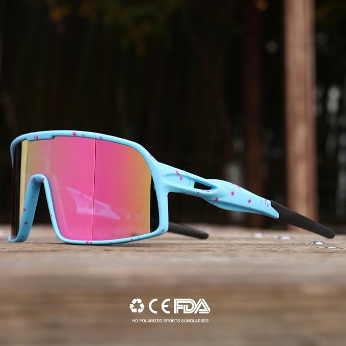 SEKKAF Polarized Sports Sunglasses for Men and Women Cycling Glasses UV Protection Goggles for Mountain Bike Running Fishing
