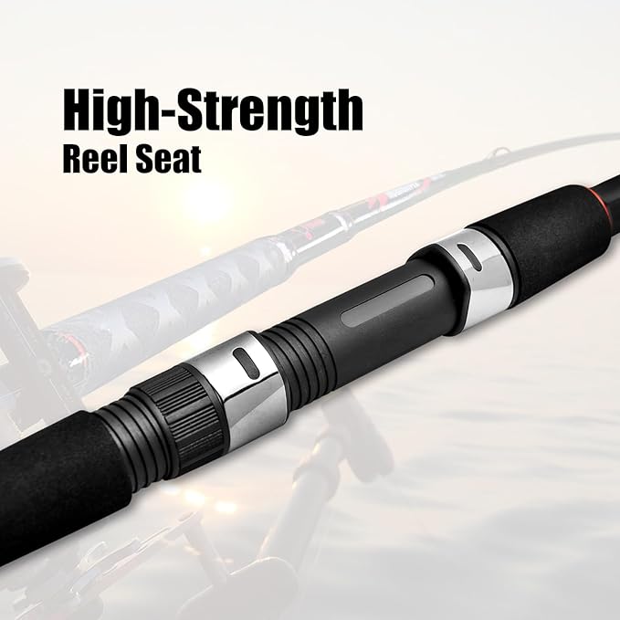 Fiblink Surf Casting Fishing Rod 2-Piece Graphite Travel Baitcasting Fishing Rod