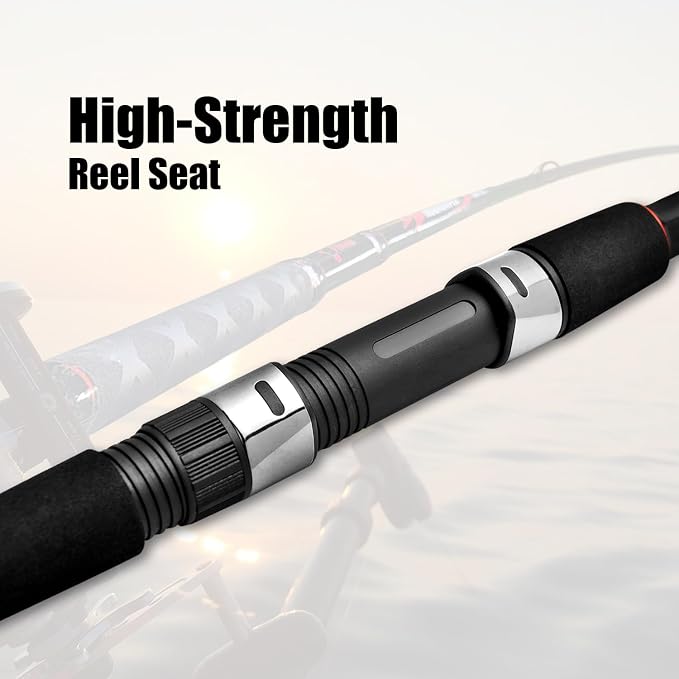 Fiblink Surf Casting Fishing Rod 2-Piece Graphite Travel Baitcasting Fishing Rod