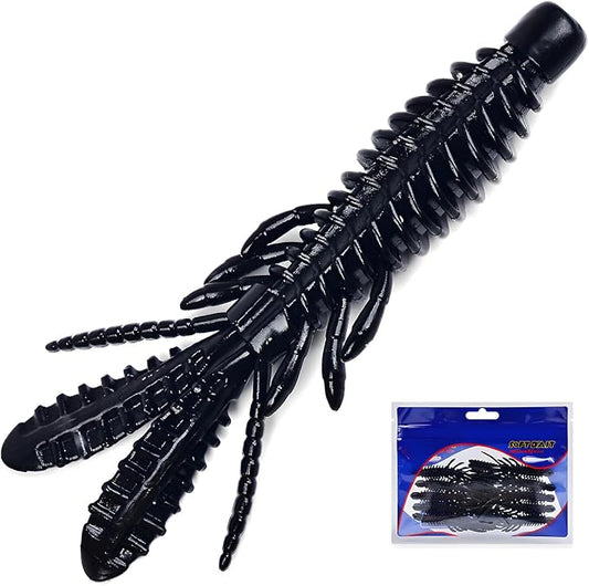 10 Pcs Soft Swimbait Lures, 6.4cm/2.5in Shrimp Shape Soft Plastic Fishing Lures Kit, Bass Fishing Lure Swim Baits with 5 Color, for Fishing Trout, Crappie, Bass, Redfish, Freshwater, Saltwater