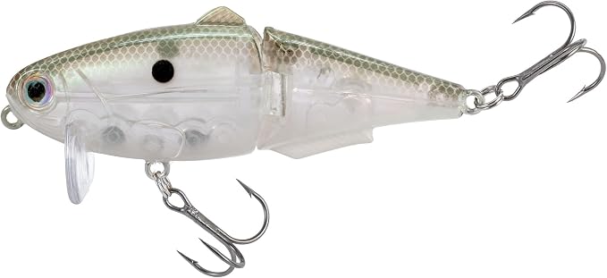 Strike King (HCWS2-568) Wake Shad Fishing Lure, Single Jointed Swimming Topwater Wakebait, 1-Ounce, Size 2 Treble Hooks, Green Gizzard Shad