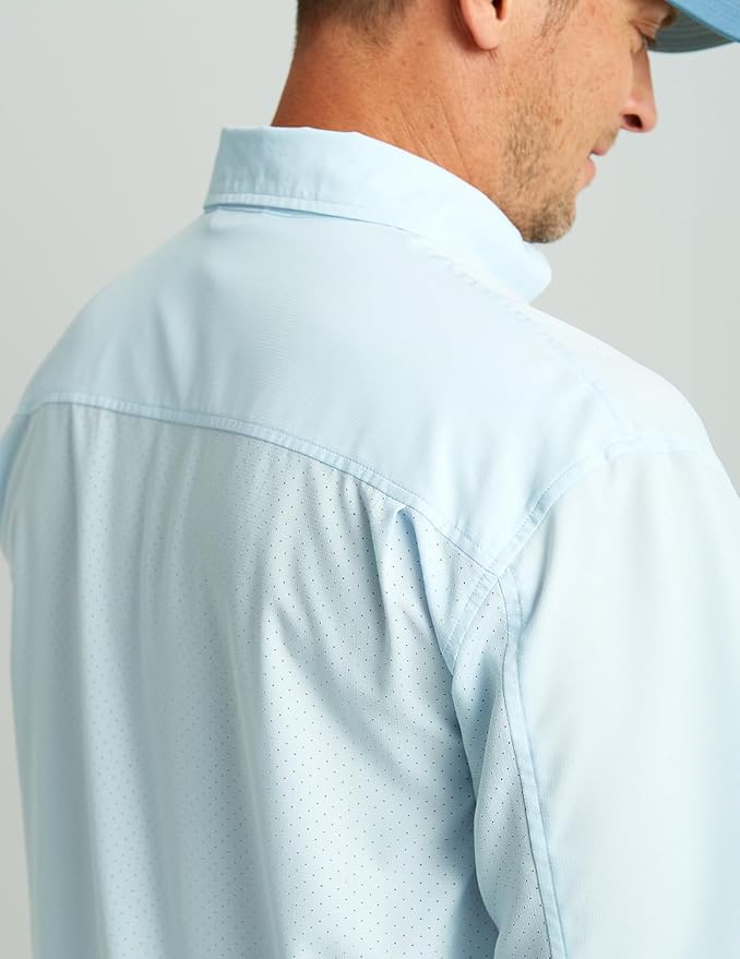 HUK Men's Tide Point Kc Scott Original Artwork Short Sleeve Shirt, Fishing Button Down