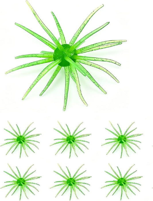 Tentacle Creature Lure Sea Urchin Soft Bait 3.6" & 4.3" TPE Lures 10/6-Pack, Natural Sinking Micro-Vibration for Crappie Bluegill Perch Bass Trout, Compatible Jig Heads Treble Hooks