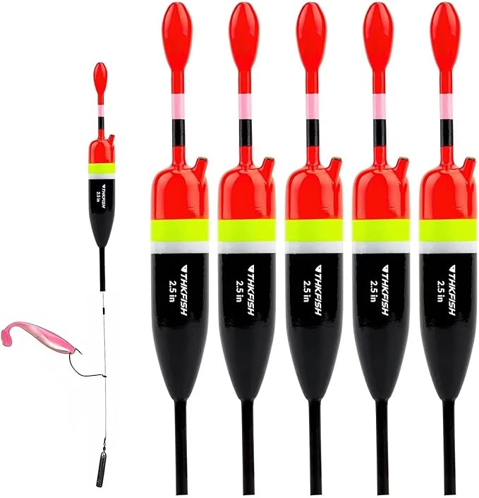 THKFISH Fishing Bobbers Fishing Floats and Bobbers Slip Bobbers for Fishing Balsa Floats Crappie Fishing Bobbers 1/6oz(3.47"X0.47"X6.73") 3/8oz(3.84"X0.6"X 7.2") 1/2oz(4.13"X0.75"X7.87")