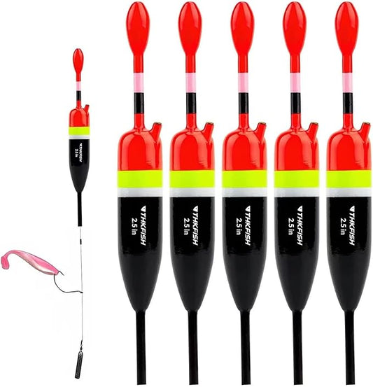 THKFISH Fishing Bobbers Fishing Floats and Bobbers Slip Bobbers for Fishing Balsa Floats Crappie Fishing Bobbers 1/6oz(3.47"X0.47"X6.73") 3/8oz(3.84"X0.6"X 7.2") 1/2oz(4.13"X0.75"X7.87")