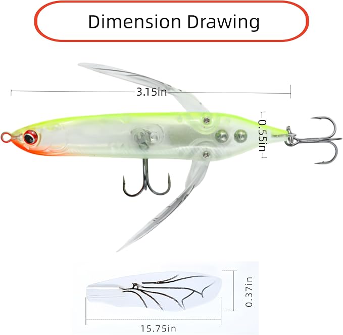 opwater Crawler Walks On Water Dragonfly Big Bass Blow Ups Great Fishing Gift Great for Freshwater Fishing