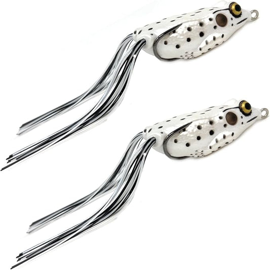 Reaction Tackle Hollow Body Frogs for Bass Fishing - Ultra Realistic Weedless Top Water Frog Lure for Bass, Snakehead, Pike and More - Floating Topwater Fishing Lures - 2 Pack
