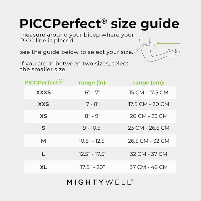 Mighty Well PICCPerfect PICC Line Cover: Soft Touch Double Layer PICC Line Arm Cover | Cement, X-Large