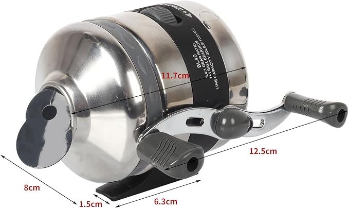 Bowfishing Reel with Fishing Reel Seat Left and Right Reversible Handle,for Compound Bow and Recurve Bow