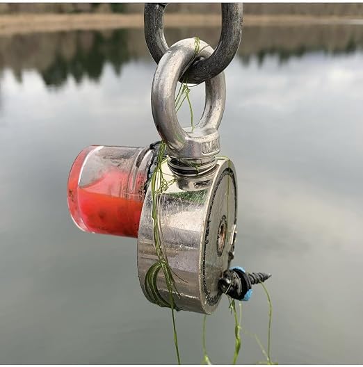 MUTUACTOR Fishing Magnet Kit Heavy Duty, Double Sided 1320lbs Rare Earth Magnets with 65Ft Salvage Rope, Super Strong 2.95”x0.98” Neodymium Magnet Fishing Kit for Retrieving Treasure in River