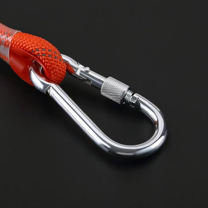 Marine Rope with Hook, 1/2 in x 32 ft, Floating Dock Line for Anchor, Throw, Tow, Mooring, Boating, Reflective Red