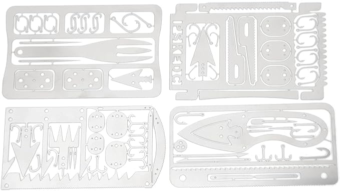 CUIFATI 4Pcs, Multitool Camping Gear Multipurpose Survival Kits and EDC Kit for Fishing Outdoor Hiking Gift Idea