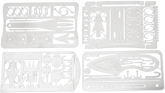 CUIFATI 4Pcs, Multitool Camping Gear Multipurpose Survival Kits and EDC Kit for Fishing Outdoor Hiking Gift Idea