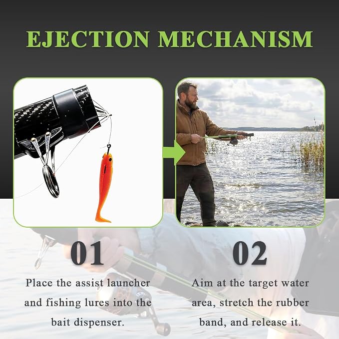 SUFFUSE Fishing Catapult Rod, Portable Carbon Fiber Fishing Poles and Reels Combo for Projecting Lures, Compact Freshwater and Saltwater Fishing Gear for Anglers Traveling