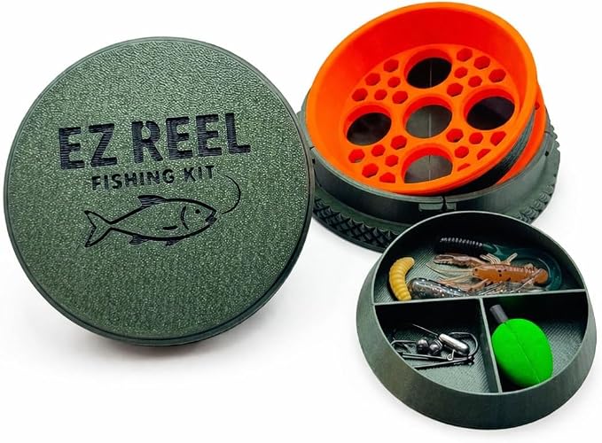 EZ Reel Fishing Kit – Pocket Size Handline Fishing Reel | Ultimate Compact Rodless Reel Fishing Kit for Hiking, Outdoors, and Adventure.