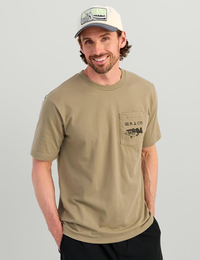 HUK Mens Performance Fishing Logo Tee, Short Sleeve T-Shirt for Men
