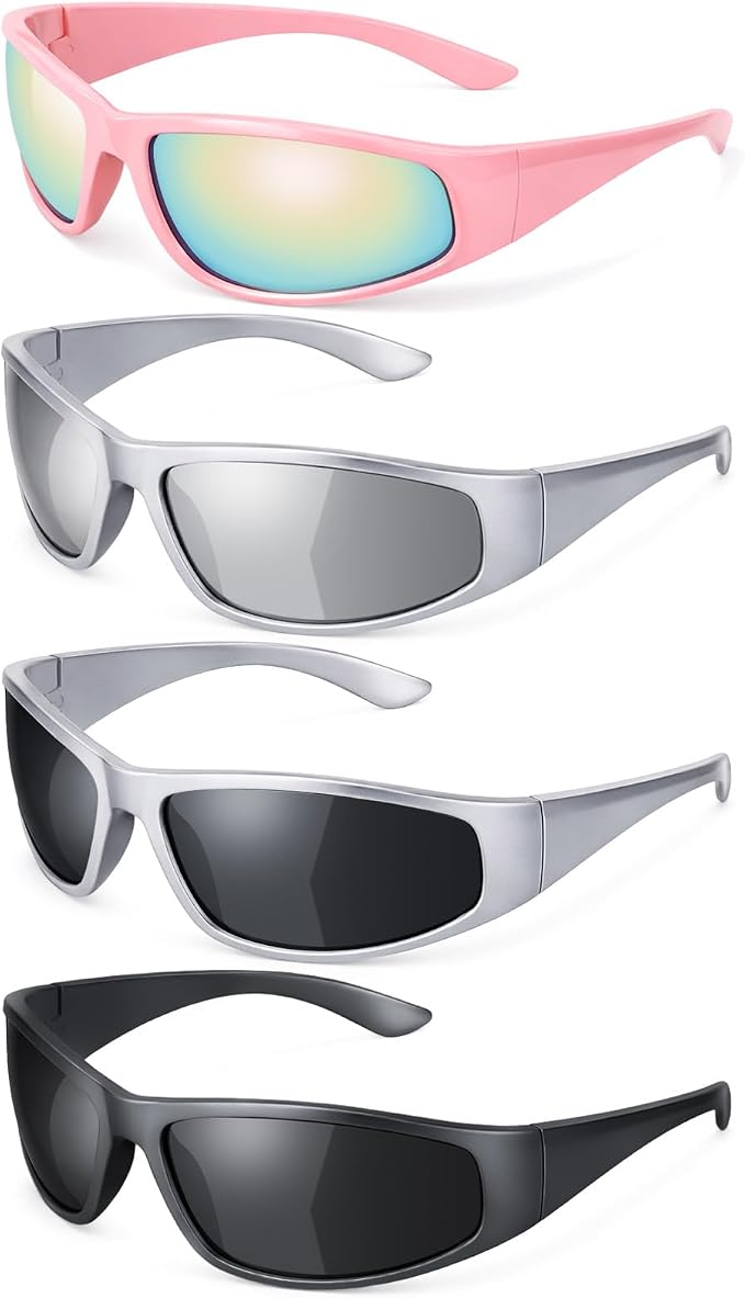 4 PACK Polarized Sport Sunglasses for Women Men UV Protection,Running Cycling Fishing Sunglasses Outdoor