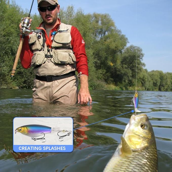 Top Water Fish Lures Whopper plopper bass Fishing Lure Saltwater Fishing topwater bass luress with 3D Eyes Bait