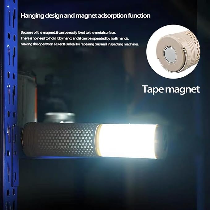 Camping Light Rechargeable Telescopic,Magnetic Camping Lantern, Waterproof Dimmable Camping Essential Flashlights, Camping Lamp for Emergency, Fishing, Hiking