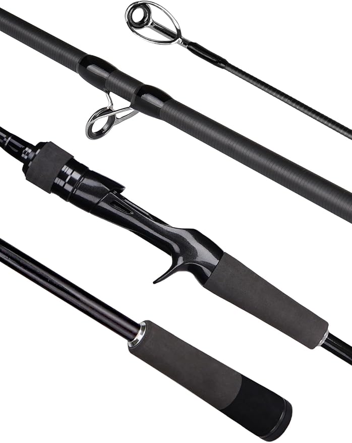 Jenseits Carbon Fiber Fishing Rod Series (6-12 Ft), Spinning & Casting Rods with Stainless Steel Ceramic Guides, Fast Action Fishing Pole for Bass, Trout, Walleye & Surf Fishing
