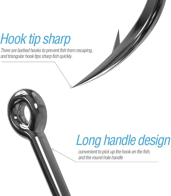 DONQL Bait Holder Hooks, 600Pcs Double Barbed Fishing Hooks 3#-12# Carp Single Fish Hook Kit Fly Fishing Accessories Carbon Steel Jig Sea Hooks for Live Bait Freshwater Saltwater (600PCS)