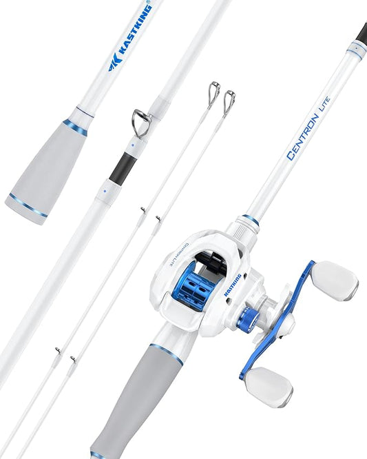 KastKing Centron Lite Travel Fishing Rod and Reel Combo, Packable Twin-Tips Spinning & Baitcaster Combos, Lightweight IM6 Graphite, Portable Multi-Piece Kit for Bass Trout, Freshwater Travel