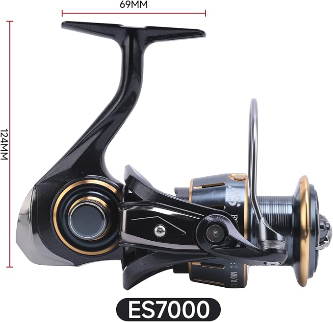 HAUT TON Dolphin Advance Edition Spinning Reel,5.2:1Gear Ratio,22LBS,5+1BB,Backlash Free Bearing,Sealed Drag System,Saltwater,Freshwater Fishing Reels