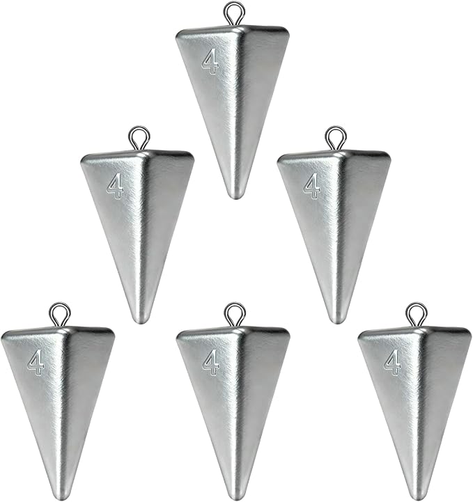 Pyramid Fishing Weights Sinkers Kits Triangle Ocean Saltwater Surf Fishing Gear Tackle Bullet Fishing Weights Sinker 2oz 3oz 4oz