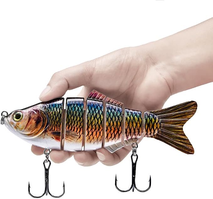 Large Multi Jointed Fishing Lures Bait,Big Giant Fishing Bass Lures,Crankbaits Swimbaits with Treble Hook