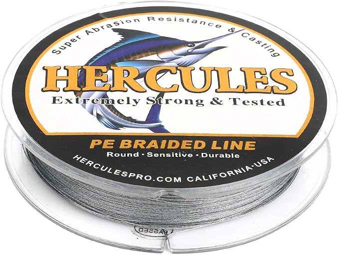 HERCULES Cost-Effective Super Cast 8 Strands Braided Fishing Line 10LB to 300LB Test for Salt-Water,109/328/547/1094 Yards(100M/300M/500M/1000M),Diam.#0.12MM-1.2MM,Hi-Grade Performance,Variety Colors