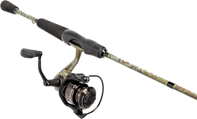 Lew’s American Hero Camo Spinning Reel and Fishing Rod Combo, IM7 Graphite Rod, Interchangeable Retrieve, Camo/Black
