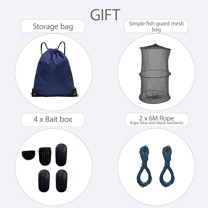 Foldable Minnow Trap,Crab Trap,Fishing Net,Bait Cage for Crabs Minnow Lobster Shrimp Crawfish