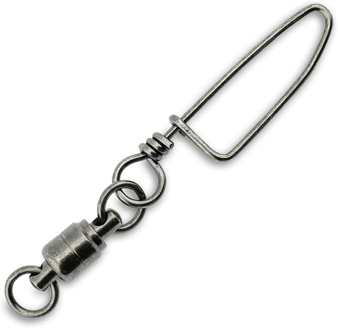 AFW Solid Brass Ball Bearing Snap Swivels with Welded Rings - Black Finish, Up to 450 lb Test Capacity, Patented Bullet Shaped Head for Reduced Water Resistance, Fluid Rotation