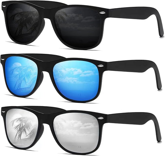 DEMIKOS Sunglasses Men Polarized Sunglasses for Mens Womens Retro Mirror Lens for Driving Fishing UV Protection