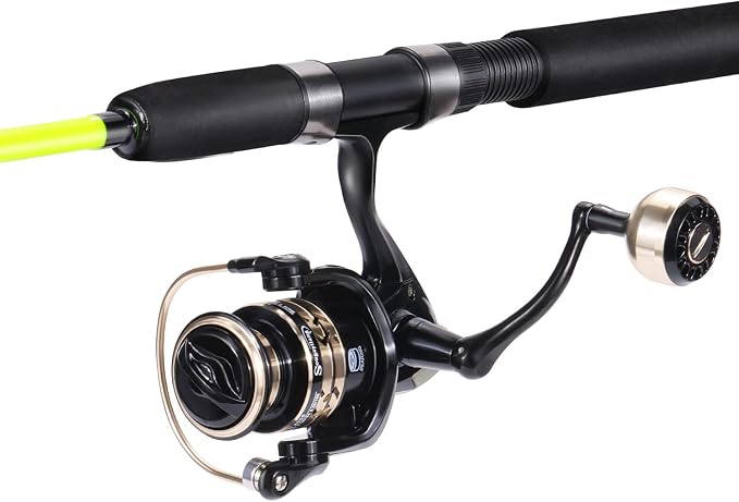 Sougayilang Catfish Fishing Rod and Reel Combo, 2-Piece Spinning Combo, Durable Graphite & Glass Blanks Fishing Pole for Crappie
