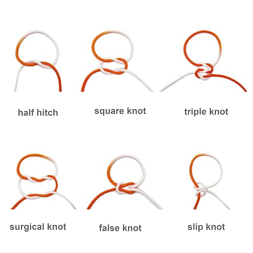 Knot Tying Practice Rope-Two-Color Half Dyed Cord，Simple and Visually Clear Tool for Learning Knot Tying (Ø4mm，Pack of 3)