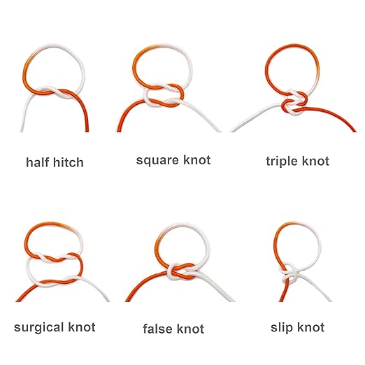 Two-Color Half Dyed Cord – Surgical Knot Tying Practice Rope,Simple and Visually Clear Tool for Learning Knot Tying (Ø2mm，Pack of 3)