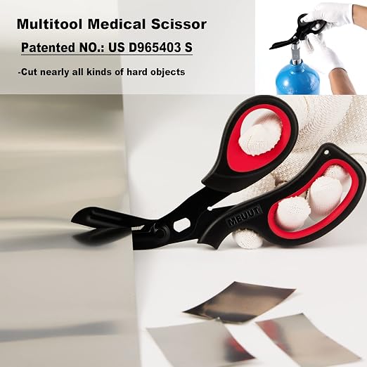 MEUUT 2 Pack Trauma Shears Patented Bandage Scissors for Left and Right Hand - Medical Supplies with 8 inch Heavy Duty Medical Scissors for EMT Workers Nurses