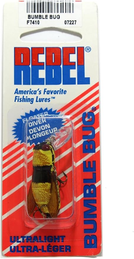 Rebel Lures Bumble Bug Topwater / Crankbait Fishing Lure, 1 1/2 Inch, 7/64 Ounce