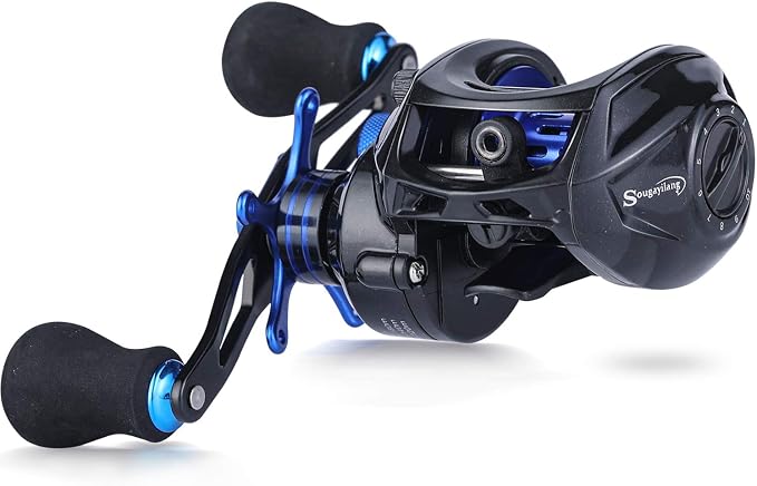 Sougayilang Baitcasting Reel, 7.0:1 Gear Ratio Super Smooth Power, 9 + 1 Shielded Ball Bearings Anti-Corrosion Baitcaster Reel Fishing Reel