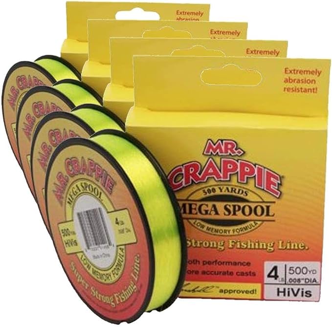 Lew'sLews Fishing, Mr. Crappie Mega Spools, Clear, 4 lb