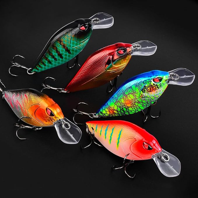 PROBEROS Crankbaits Set Fishing Lure Hard Baits Swimbaits Boat Ocean Topwater Lures Kit Fishing Tackle Hard Baits Set for Trout Bass Perch Fishing Topwater Lures Set