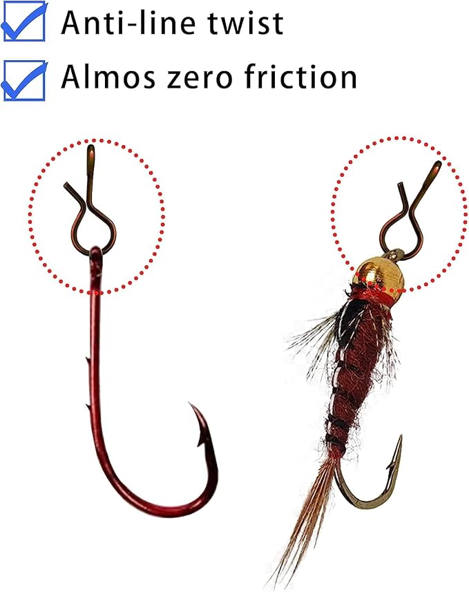 Eupheng Quick Change Fly Fishing Snaps Stainless Steel, Fishing swivels, Fast Easy & Secure, Hook Snaps for Flies, Jigs, Lures, Great Value Pack