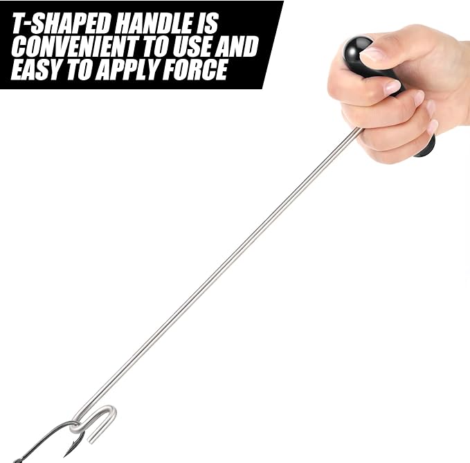 Sotiff 2 Pcs 12 in Stainless Steel Fish Hook Remover Tools Summer Fishing Hook Quick Removal Device Saltwater Dehooker Aluminum and Fish Dehooker for Fisherman