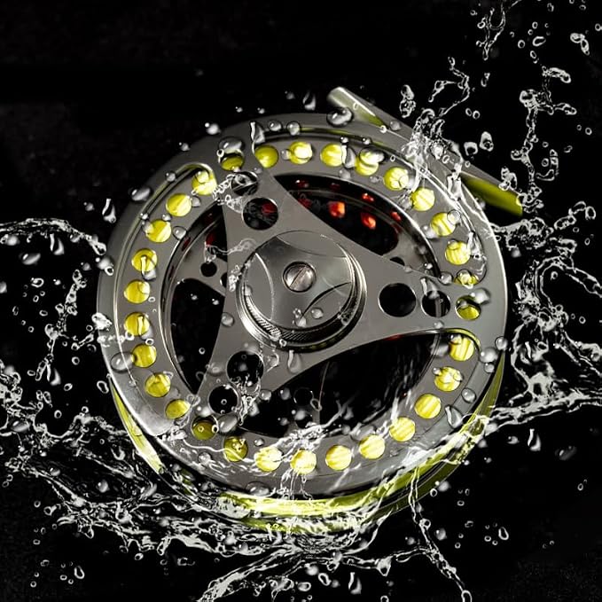 EX-ALC Fly Reel 3/4 5/6 7/8 9/10WT CNC Machined Large Arbor Aluminum Fly Fishing Reels Silver/Gunsmoke Fly Reels