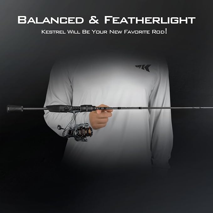 KastKing Kestrel Fishing Rod - IM8 Graphite Blanks, 8 Different Light & Ultralight Casting & Spinning Fishing Rods, 2 & 3 Piece Rods, American Tackle Guides and Custom EVA Handle